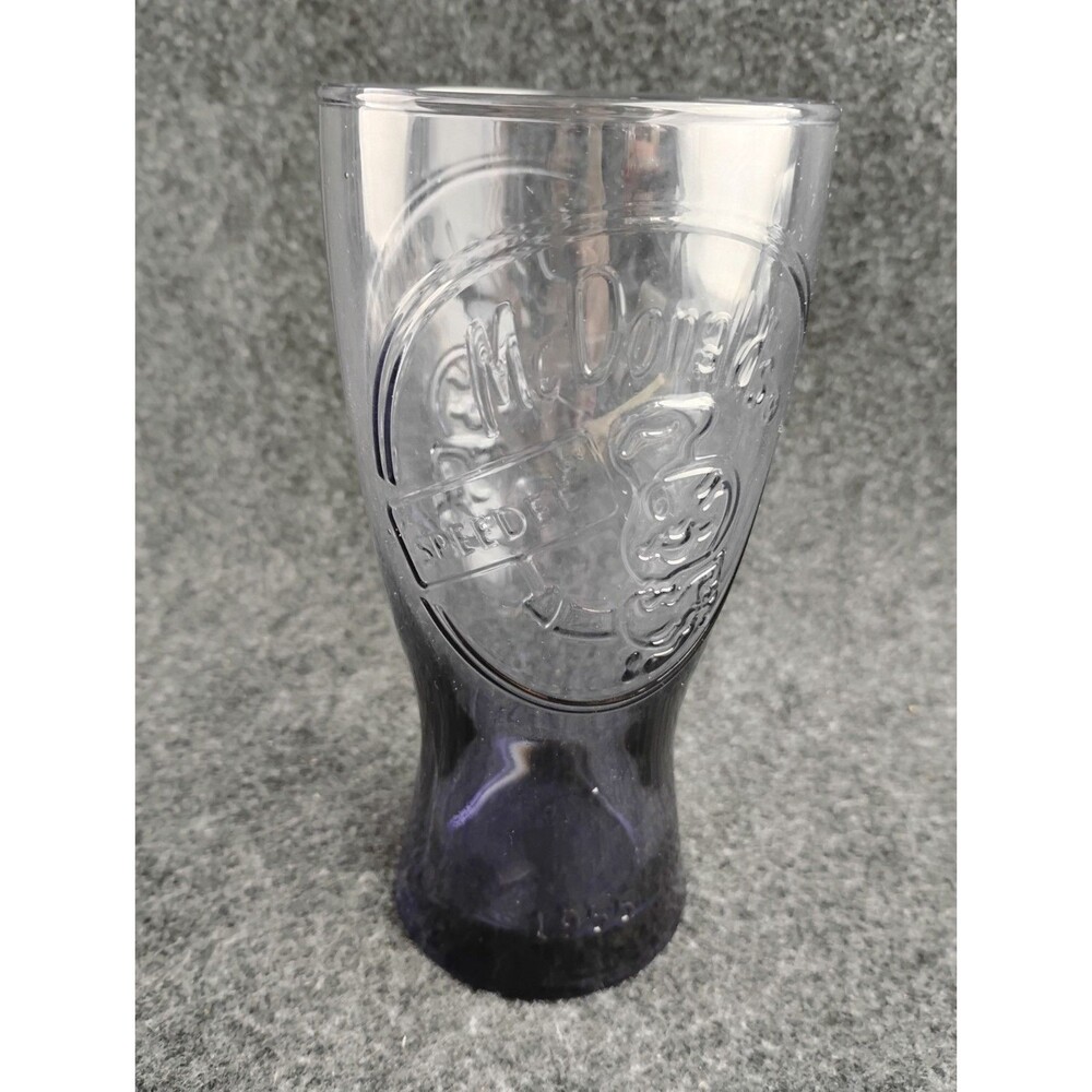 Vintage 1955 McDonalds Speedee Purple 6.5" Drinking Glass Collectors Glassware